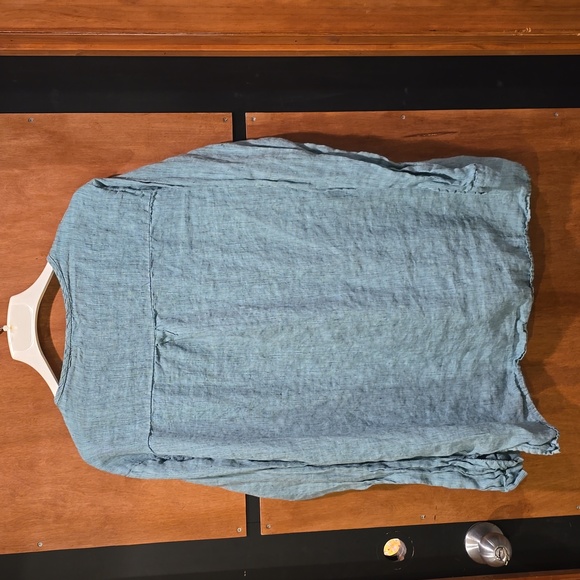 CP Shades Turquoise linen tunic L - Picture 2 of 3